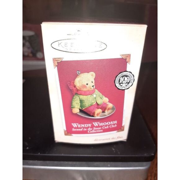 New 2002 Hallmark Keepsake 100th Anniversary Teddy Bear Wendy Whoosh Ornament - Picture 6 of 7